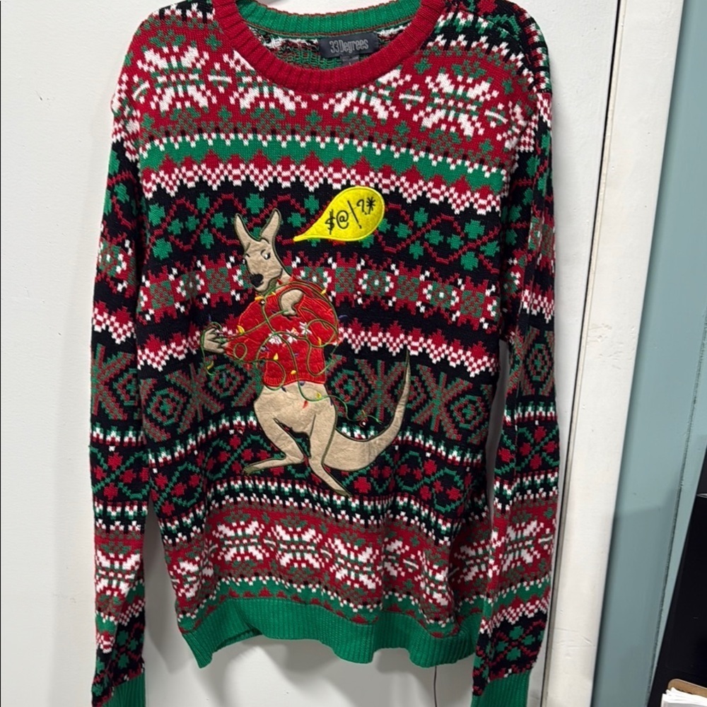 Festive Kangaroo Christmas Sweater